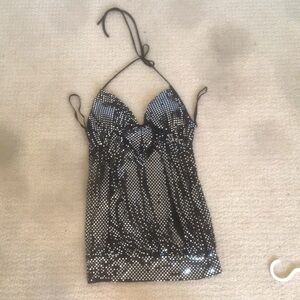 Seductions Sequence Halter Top. Size medium
